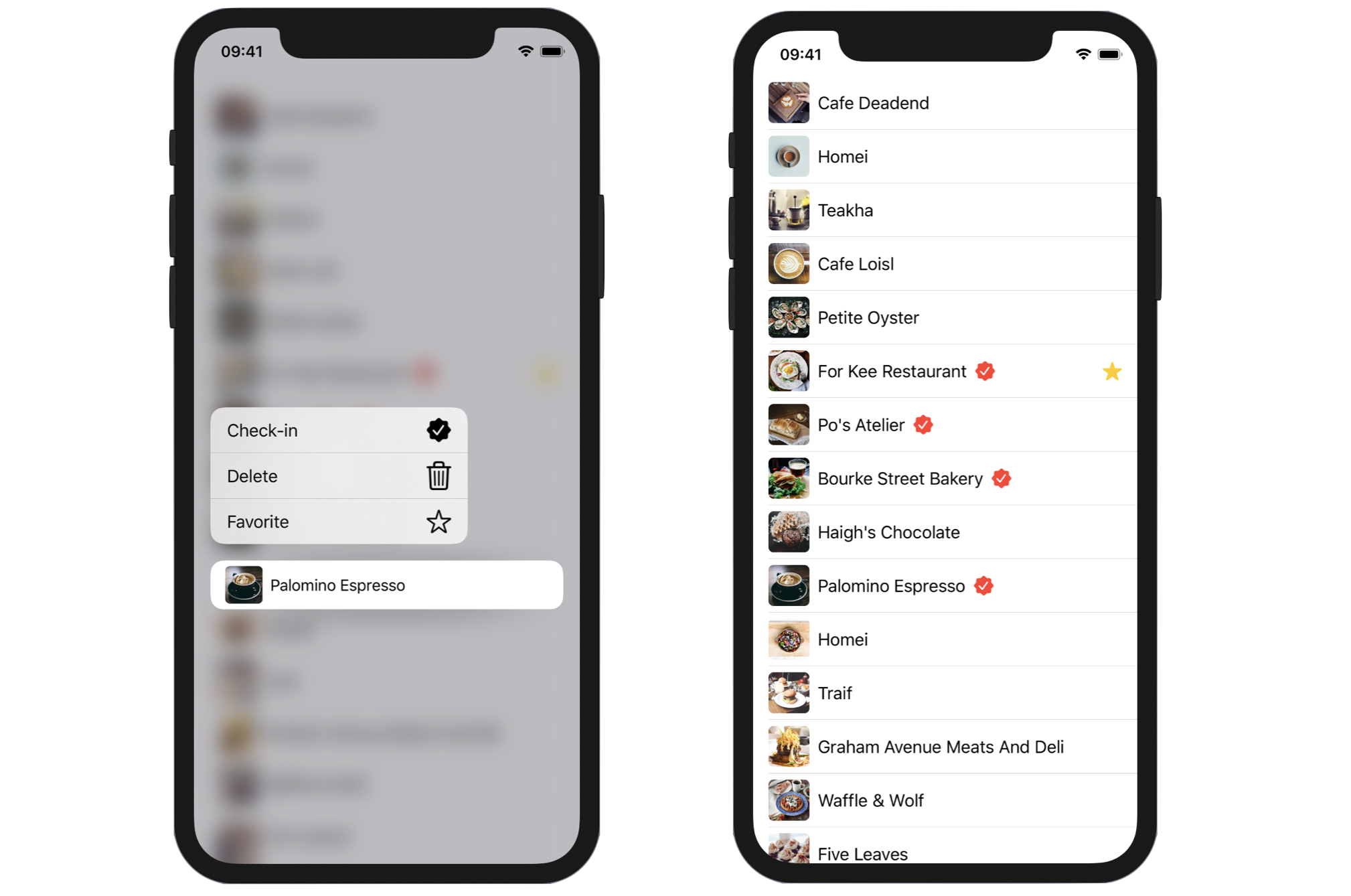 Figure 7. Adding a check-in feature