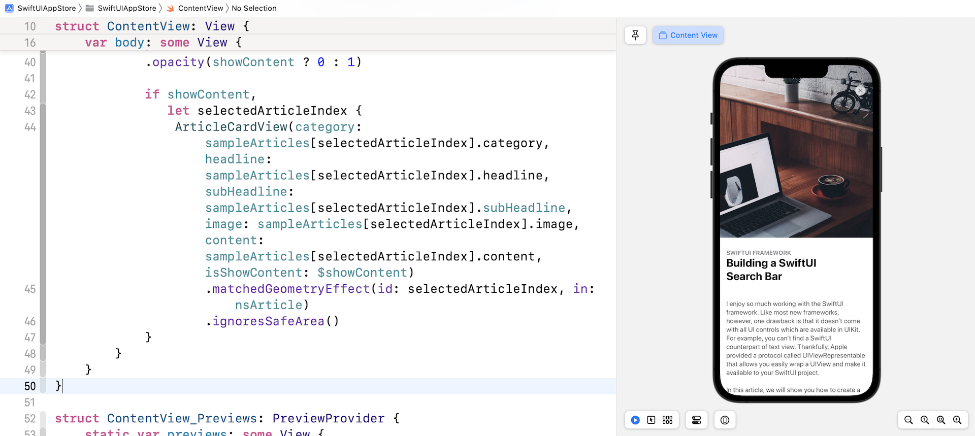 Figure 19. The featured image becomes larger in full content mode