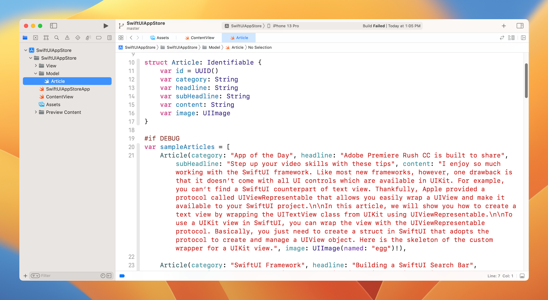 Figure 3. The starter project