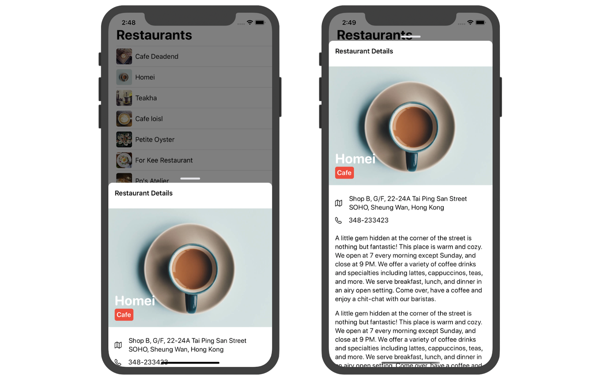 Figure 2. Building a expandable bottom sheet