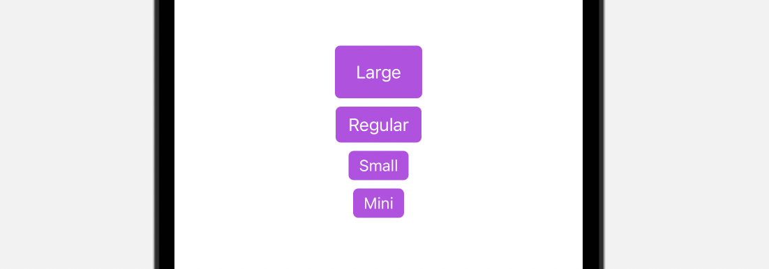Figure 26. Buttons with different control sizes