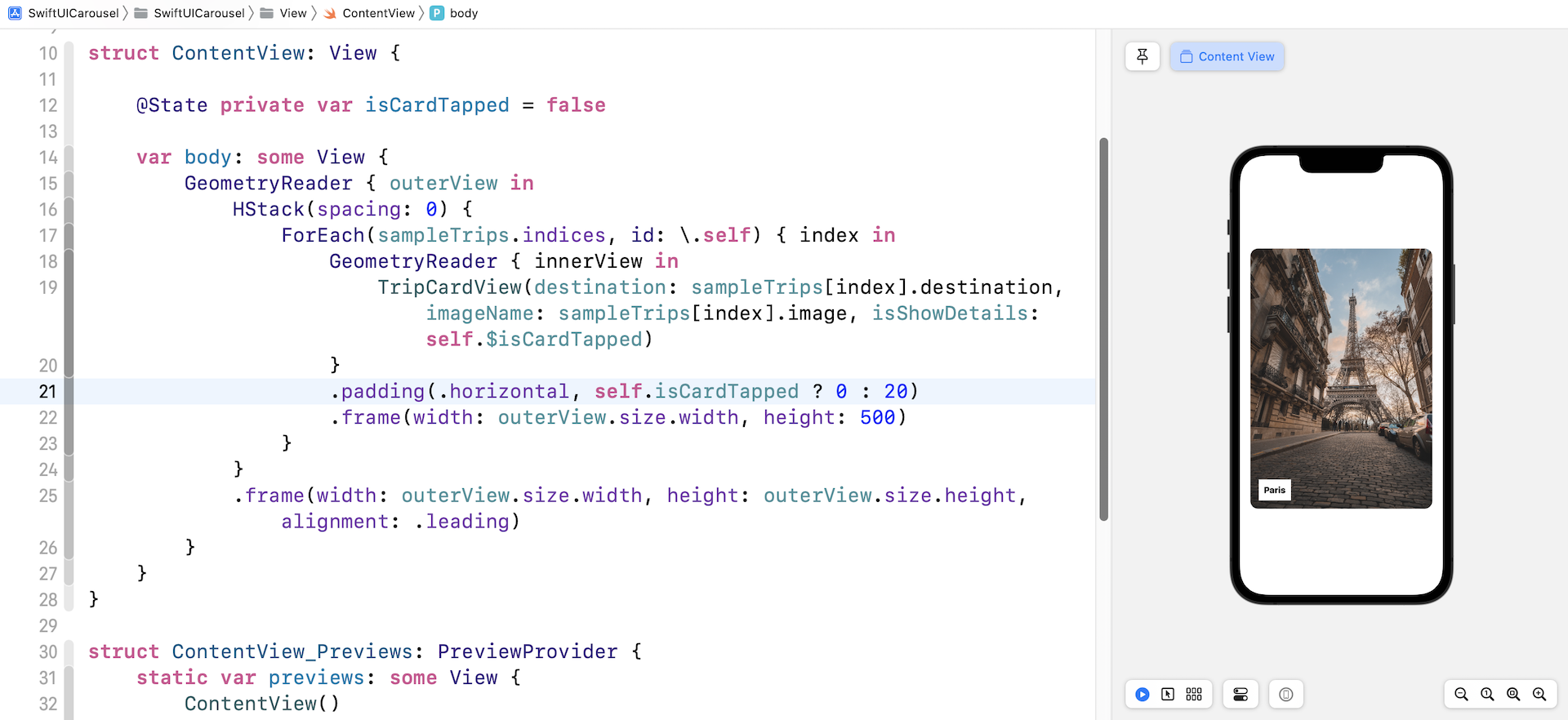 Figure 11. Adding the horizontal padding