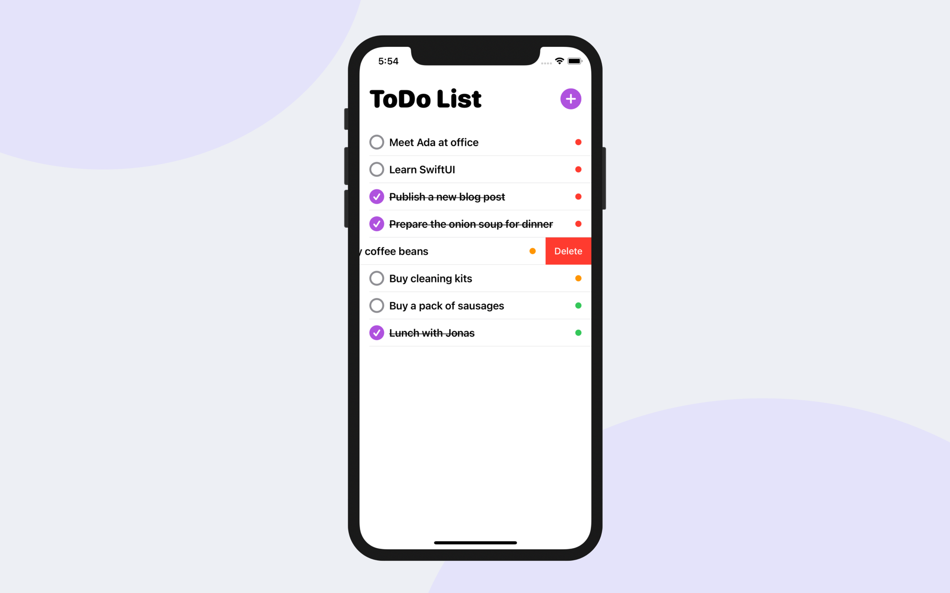 Figure 12. Deleting an item