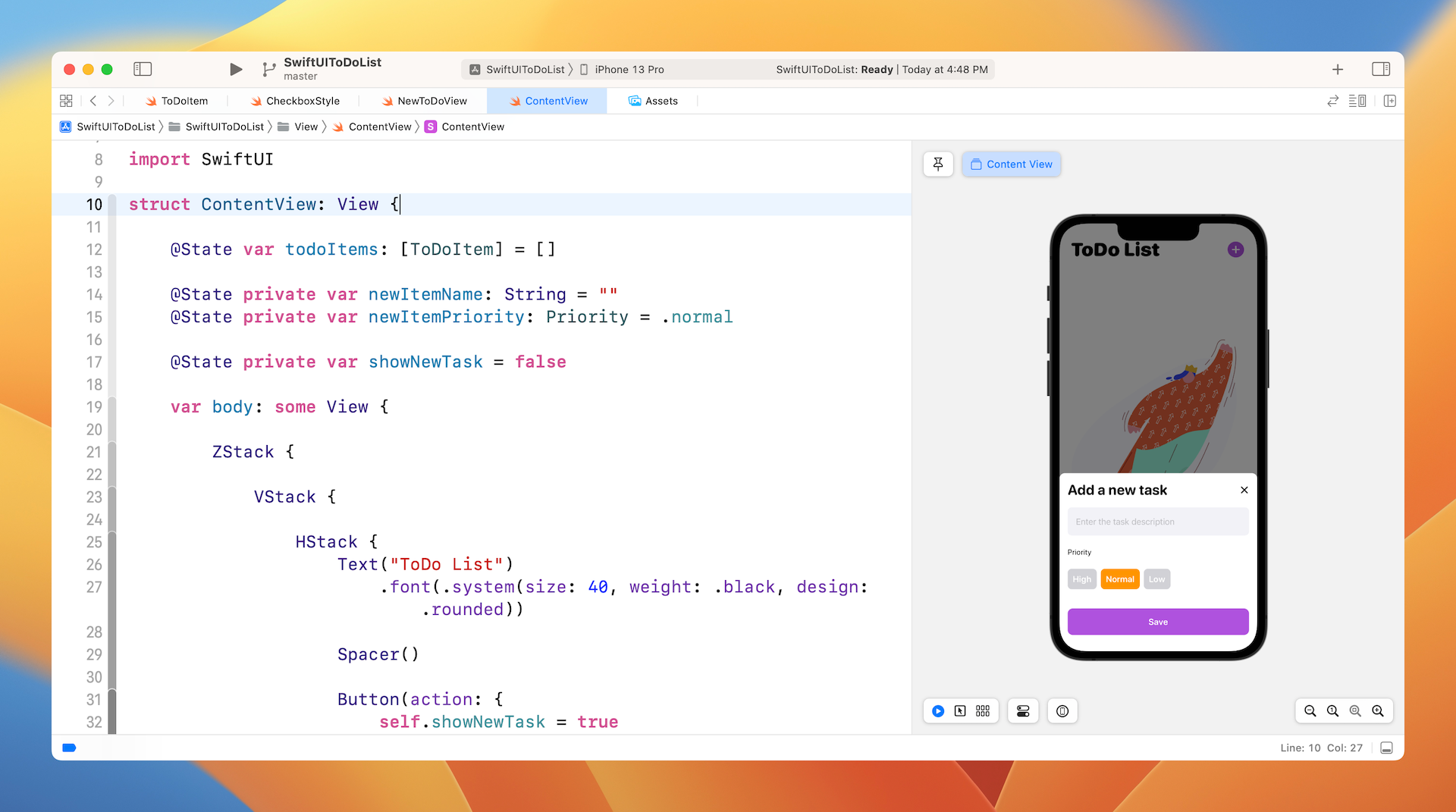 Figure 6. Adding a new task