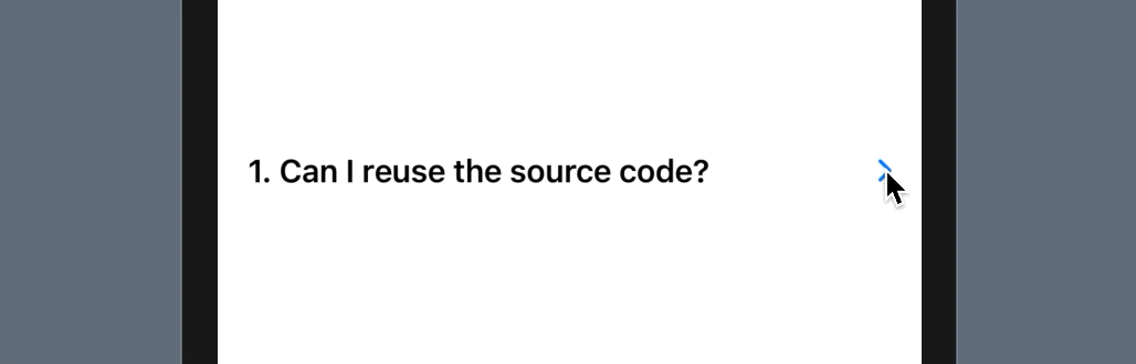 Figure 6. Using DisclosureGroup for showing and hiding content