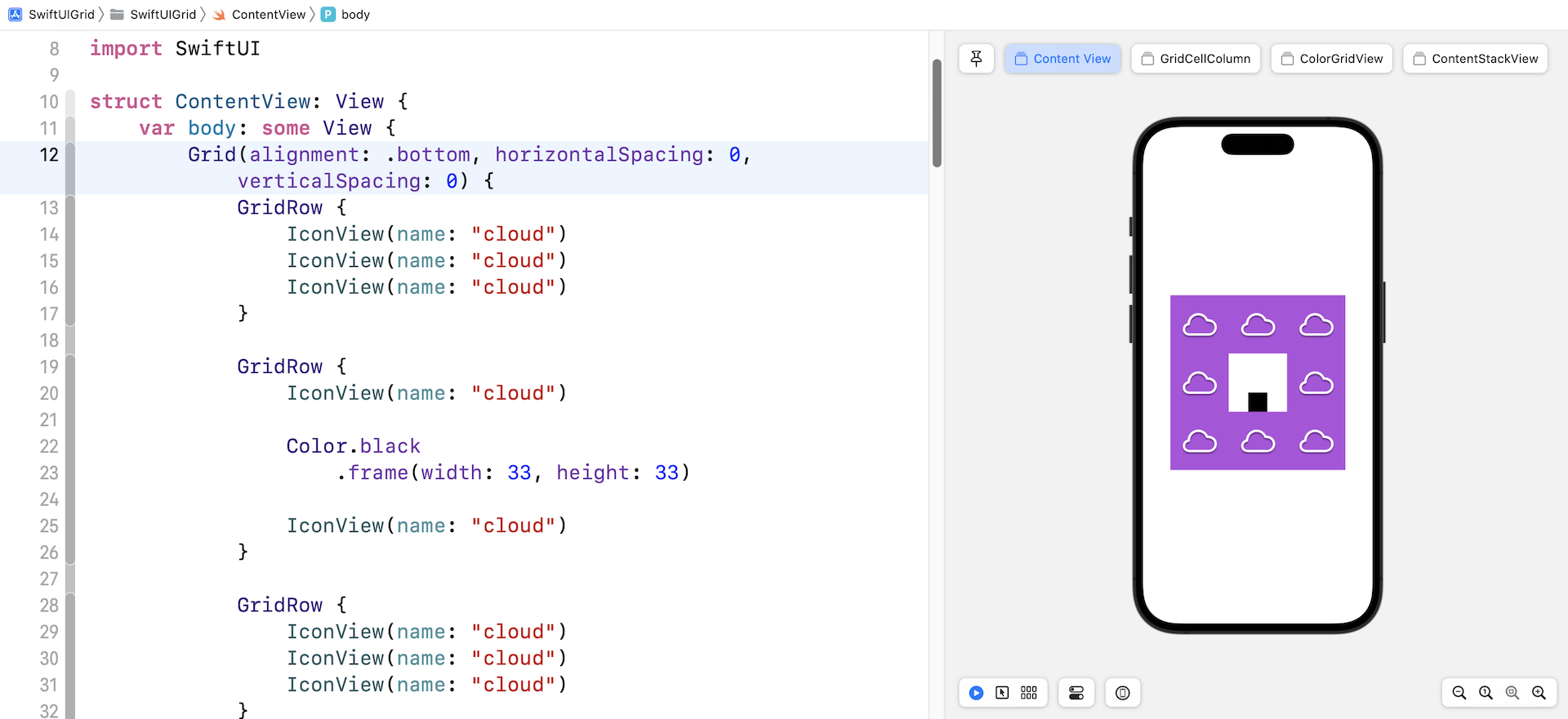 Figure 9. Setting the default grid alignment