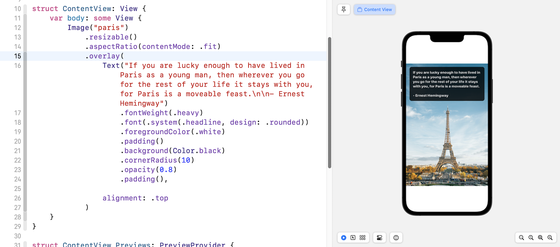 Figure 16. Applying an overlay to the existing image
