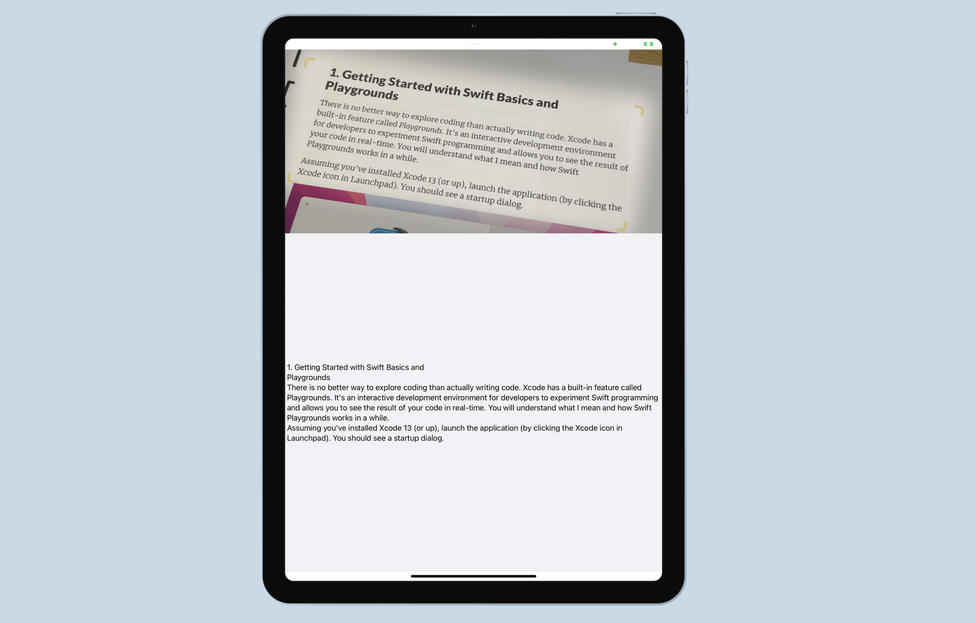 Figure 2. Live text demo