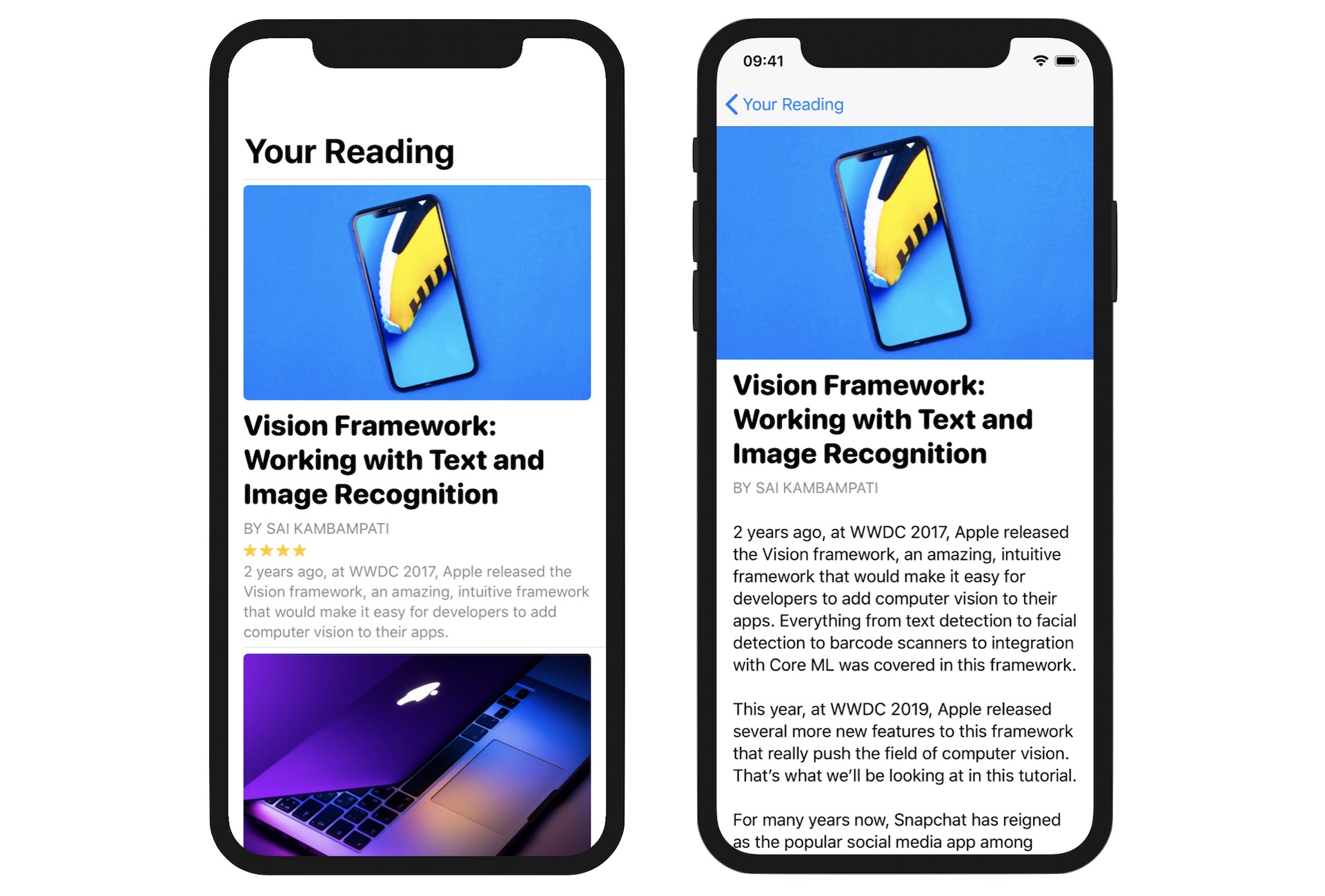 Figure 10. Building a navigation UI for a Reading app