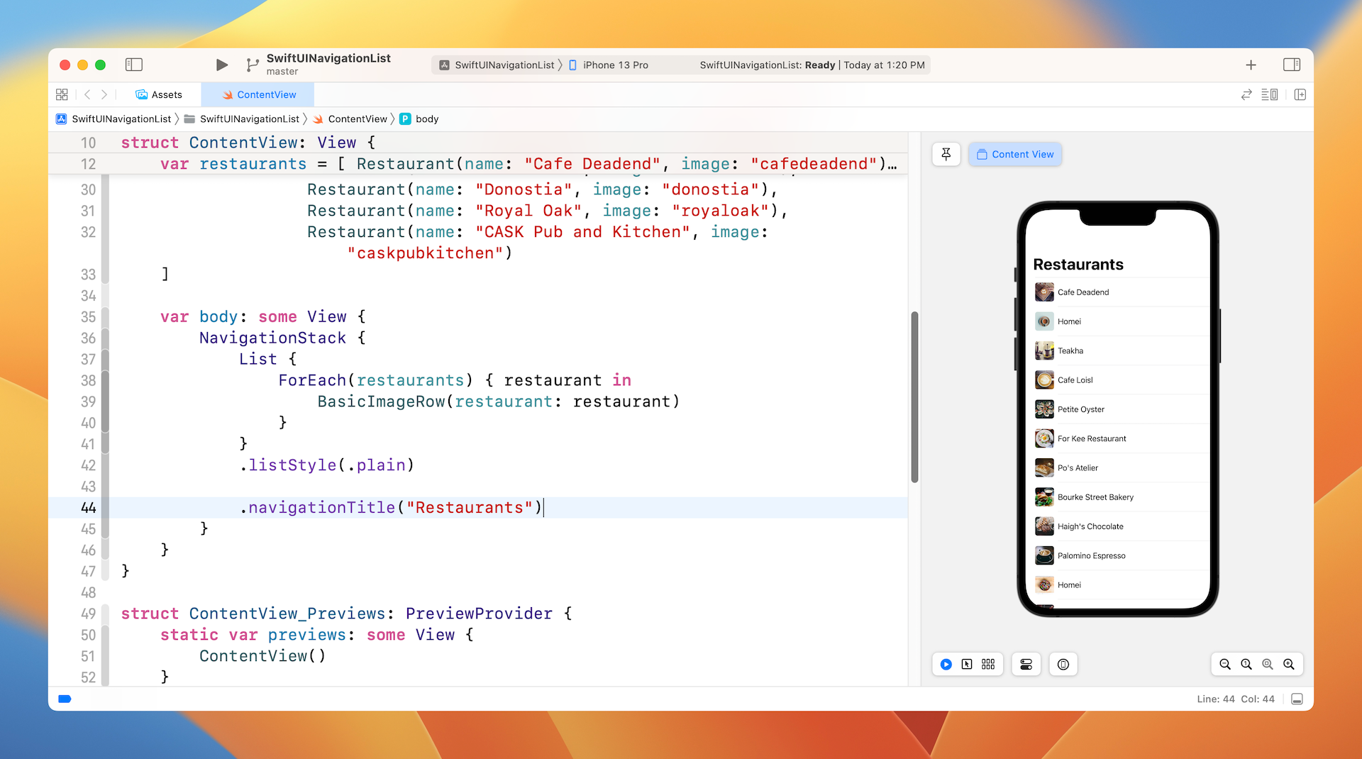 Figure 3. A basic navigation UI
