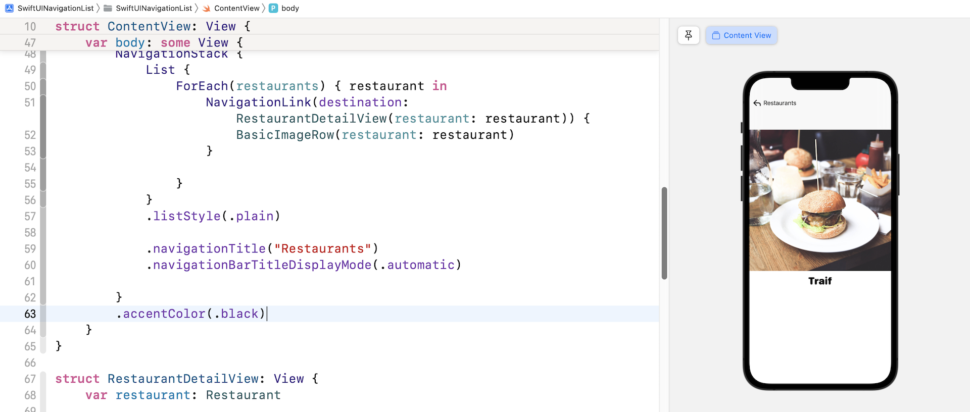 Figure 9. Customizing the appearance of the back button