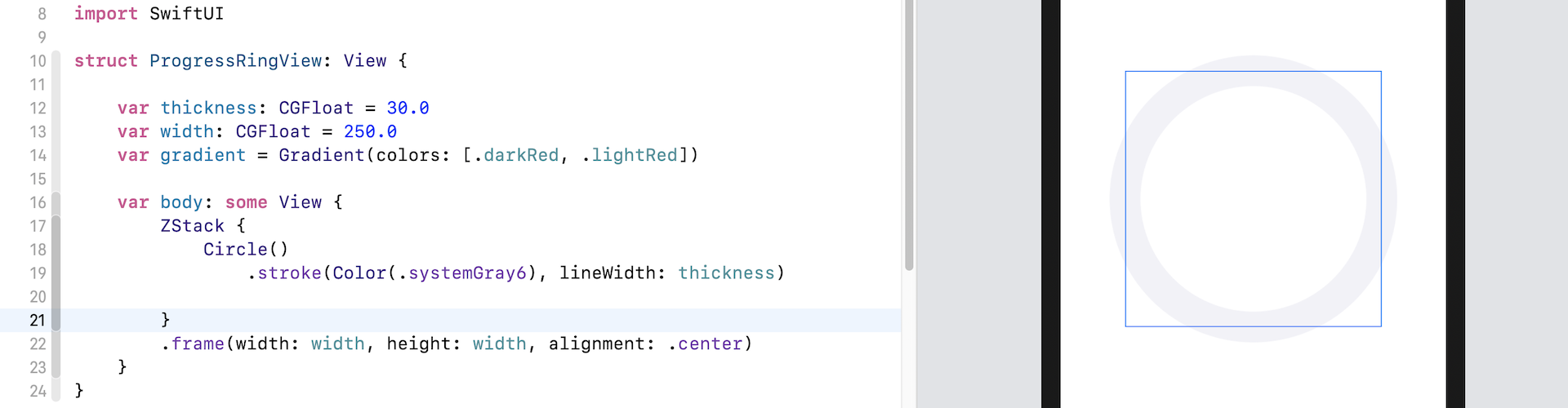 Figure 6. Drawing the Circle view
