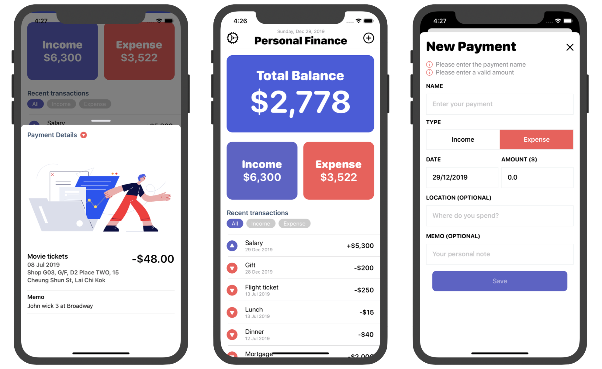 Figure 1. The Personal Finance App