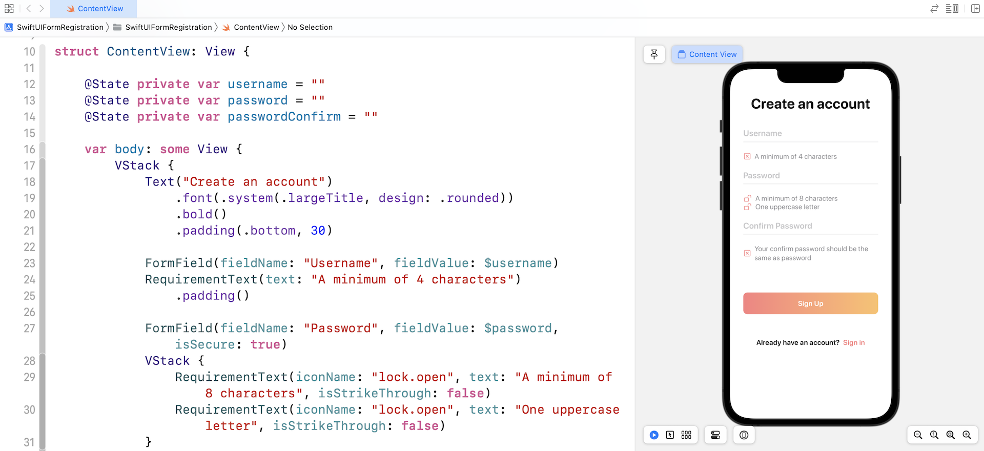Figure 2. The starter project