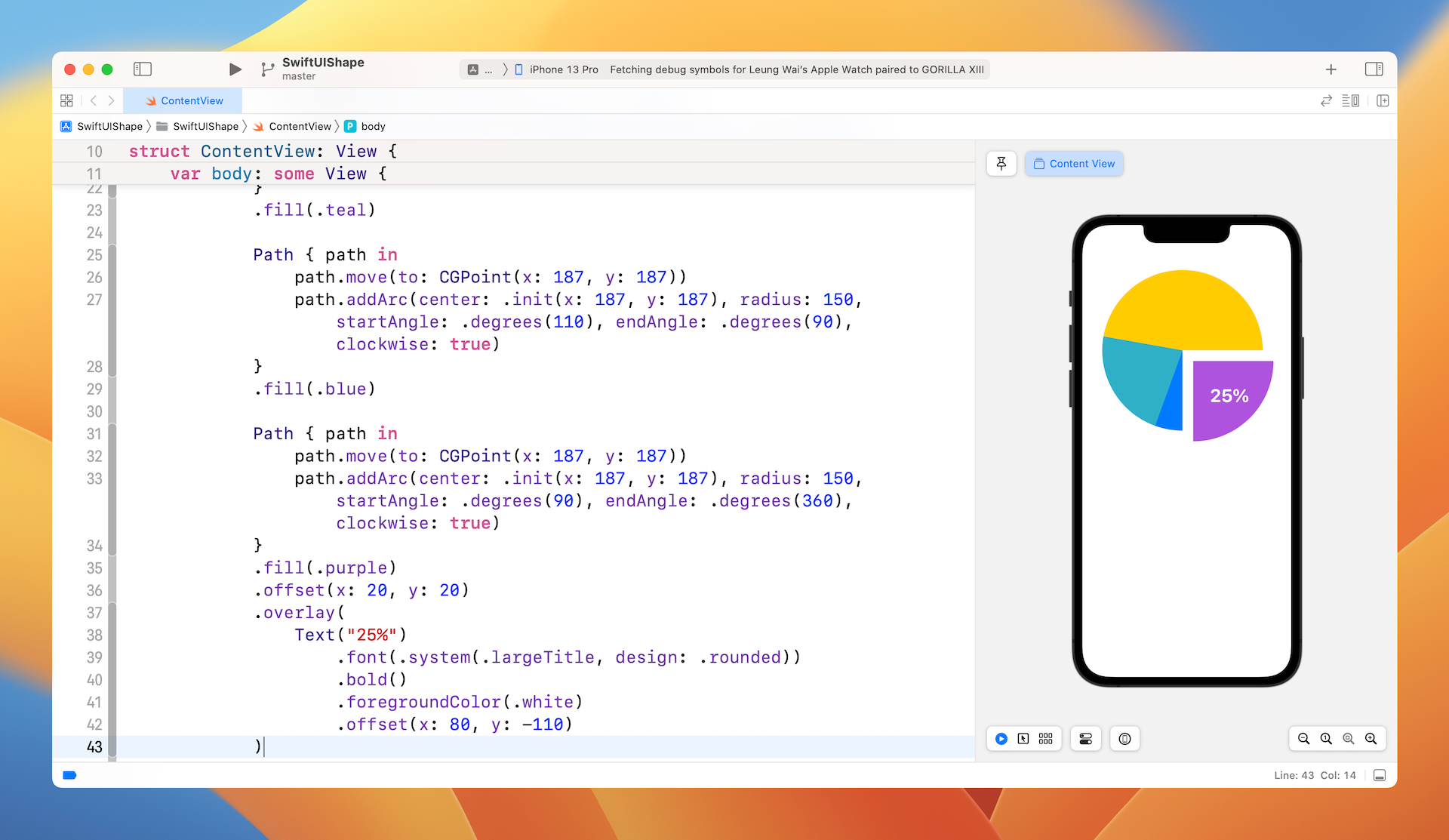 Figure 10. A pie chart with a highlighted segment