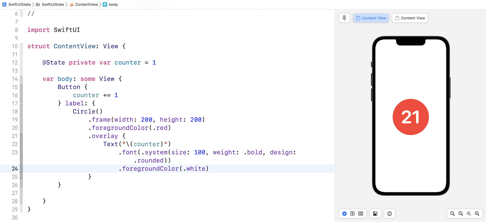 Figure 6. A counter button