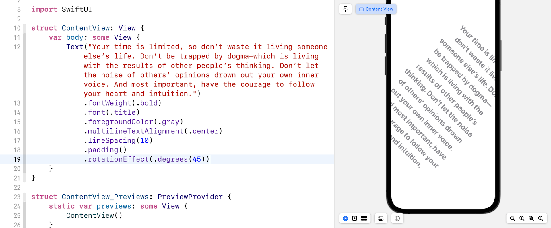 Figure 12. Rotate the text