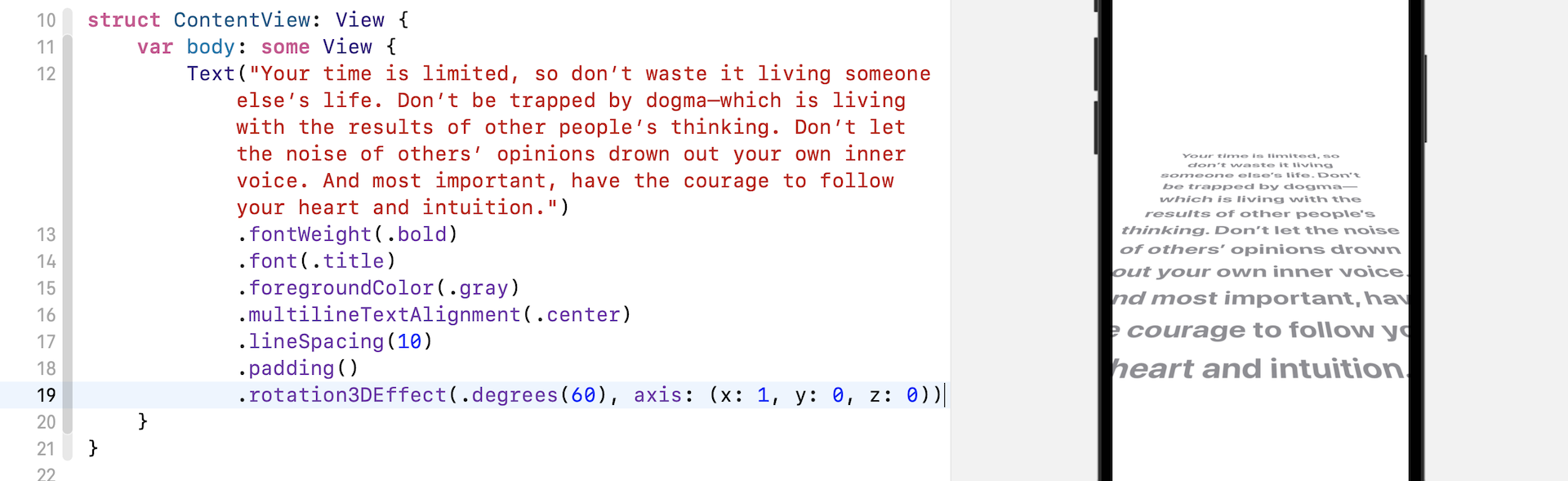 Figure 14. Create amazing text effect by using 3D rotation