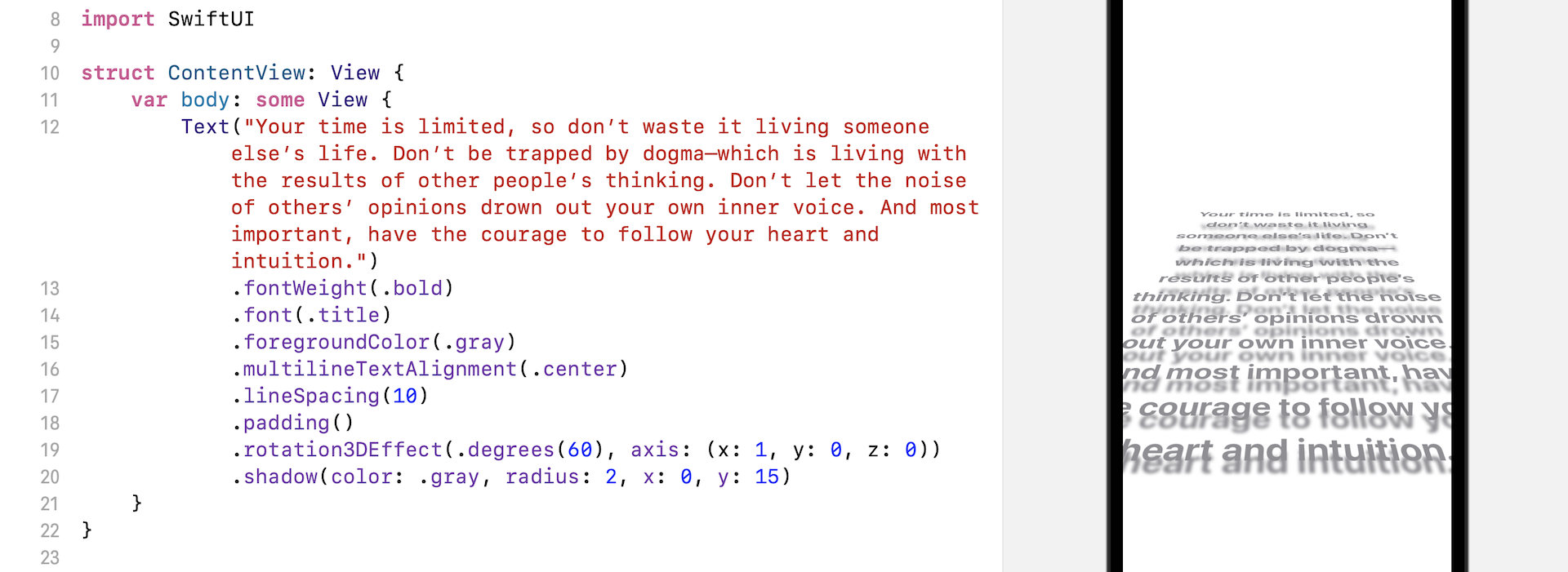 Figure 15. Applying the drop shadow effect