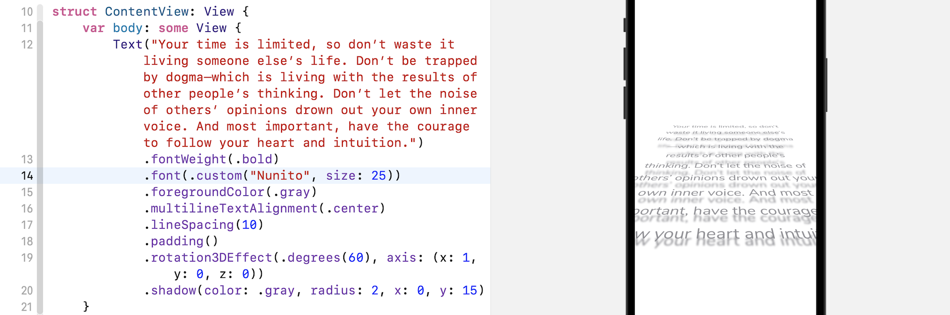 Figure 19. Using the custom font