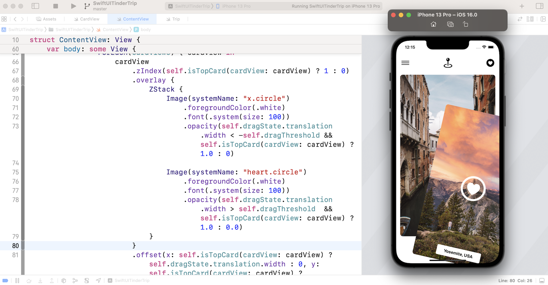 Figure 12. The heart icon appears