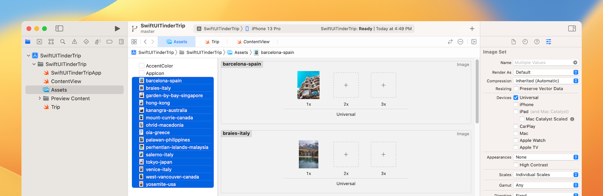 Figure 2. Preloaded with a set of travel photos