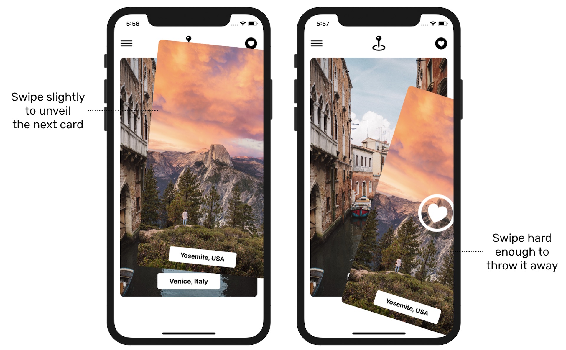 Figure 7. How the Tinder-like UI works
