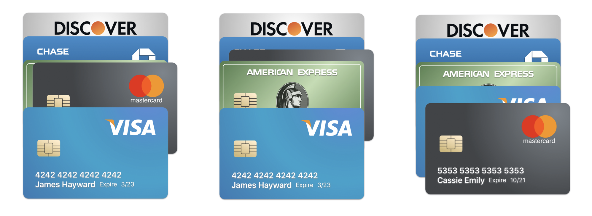 Figure 15. Dragging the mastercard between the adjacent cards