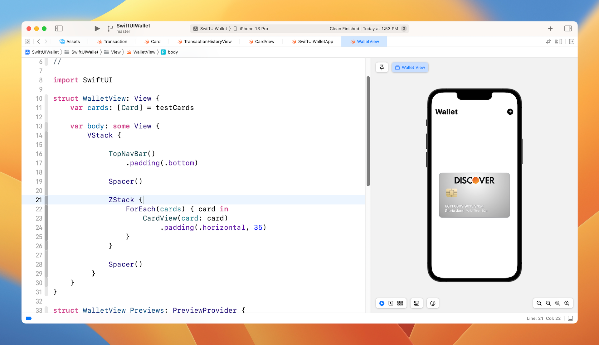 Figure 7. Trying to display the card deck